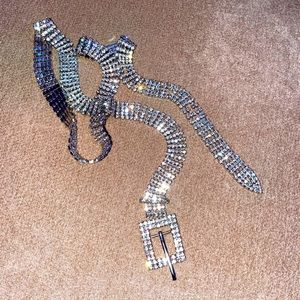 Urban Outfitters Silver Rhinestone Belt